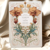 Royal Viktorianisch Regal Copper Ivory Floral Wedd Einladung