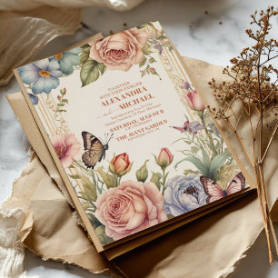 Royal Viktorianisch Wedding Floral Ornamente Einladung