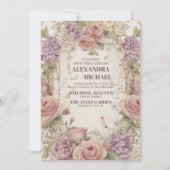 Royal Viktorianisch Wedding Whimsical Floral Ornam Einladung (Vorderseite)