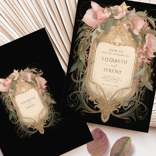 Royal Viktorianisch Wedding Whimsical Floral Ornam Einladung