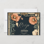 Royal Viktorianisch Wedding Whimsical Floral Weddi RSVP Karte (Vorderseite)