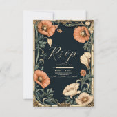 Royal Viktorianisch Wedding Whimsical Floral Weddi RSVP Karte (Vorderseite)