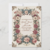 Royal Viktorianisch Whimsical Floral Brautparty Einladung (Vorderseite)