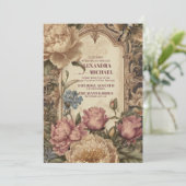 Royal Viktorianisch Whimsical Floral Wedding Einladung (Stehend Vorderseite)