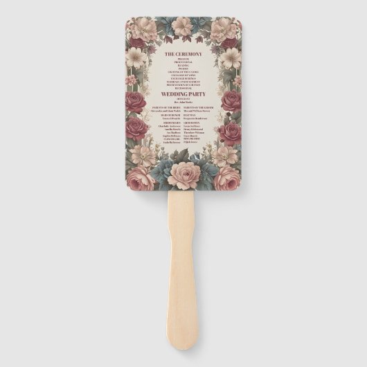 Royal Viktorianisch Whimsical Floral Wedding Fächer (Rückseite)