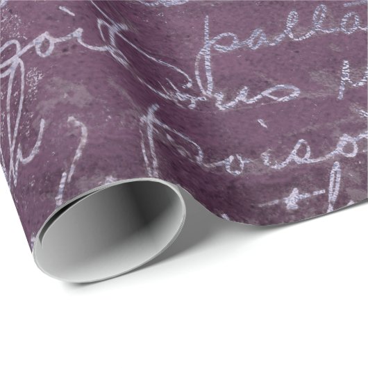 Royal Vintag Amethyst Lila Alte Schrift Geschenkpapier (Rolleneckpunkt)