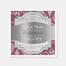 Royal Vintag Lace Personalisiert Burgundy Silver