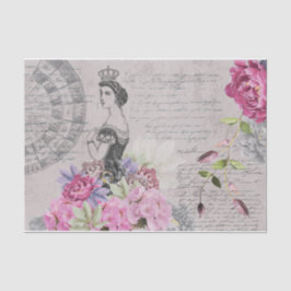 Royal Vintag Woman Fashion Florals & Handwriting Seidenpapier