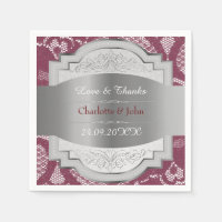 Royal Vintage Spitze personalisiert Burgund Silber