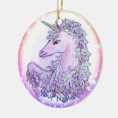 Royal Violet Unicorn Keramik Ornament (Links)