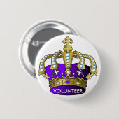 Royal Volunteer Prinzessin Prince Queen King Crown Button (Vorne & Hinten)