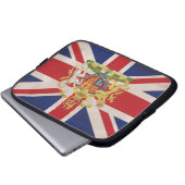 Royal Wappen auf Union Jack. Laptopschutzhülle (Vorne Knopf)