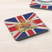 Royal Wappen auf Union Jack. Untersetzer (Linke Seite)