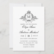 Royal Wappen Elegant Wreath Monogram Wedding