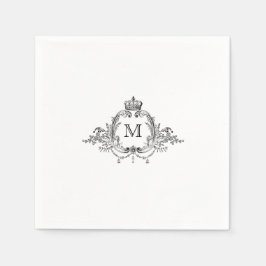 Royal Wappen Elegant Wreath Monogram Wedding Serviette