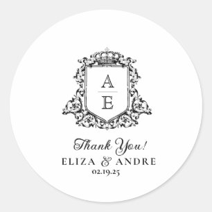 Royal Wappen Emblem Monogram Runder Aufkleber