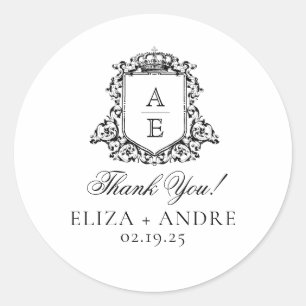 Royal Wappen Emblem Monogram Runder Aufkleber