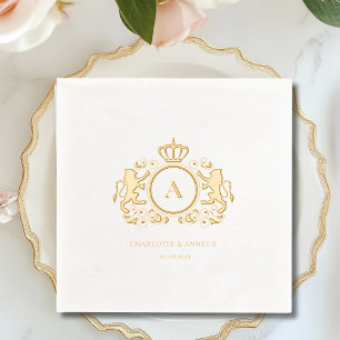 Royal Wappen Monogram Foil Wedding Servietten Mit Folie
