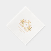 Royal Wappen Monogram Foil Wedding Servietten Mit Folie (Rechts)