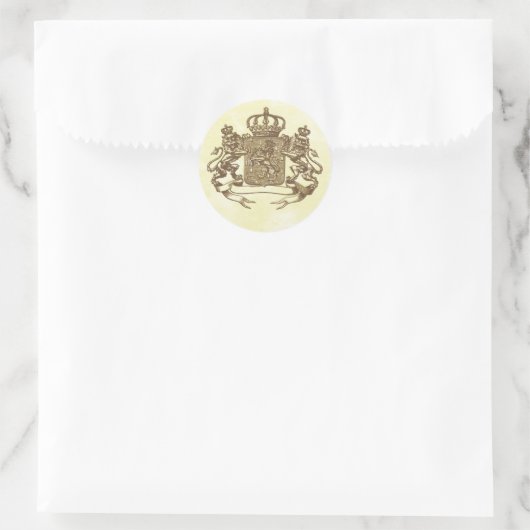 Royal Wappen Runder Aufkleber (Tasche)