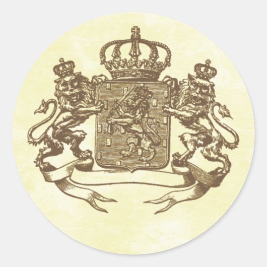 Royal Wappen Runder Aufkleber (Vorderseite)