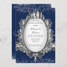 Royal Wedding Blue and Silver Frame Glitzer