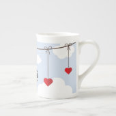 Royal Wedding British and American Fahne Herzen Porzellantasse (Rechts)