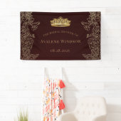 Royal Wedding Burgundy Gold Brautparty Banner (Insitu)