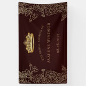 Royal Wedding Burgundy Gold Brautparty Banner (Vertikal)