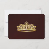 Royal Wedding Burgundy Gold Wedding RSVP Karte (Rückseite)