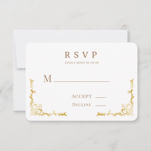 Royal Wedding Burgundy Gold Wedding RSVP Karte (Vorderseite)