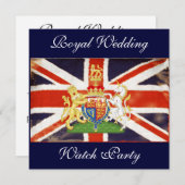 Royal Wedding Coat of Arms Watch Party Einladung (Vorne/Hinten)