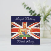 Royal Wedding Coat of Arms Watch Party Einladung (Stehend Vorderseite)