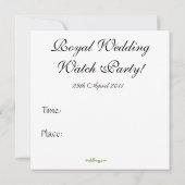Royal Wedding Coat of Arms Watch Party Einladung (Rückseite)