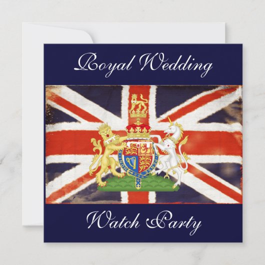 Royal Wedding Coat of Arms Watch Party Einladung (Vorderseite)