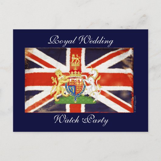 Royal Wedding Coat of Arms Watch Party Postkarte (Vorderseite)