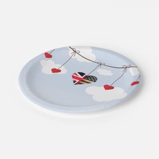 Royal Wedding Disposable Tableware Pappteller (Schrägansicht)