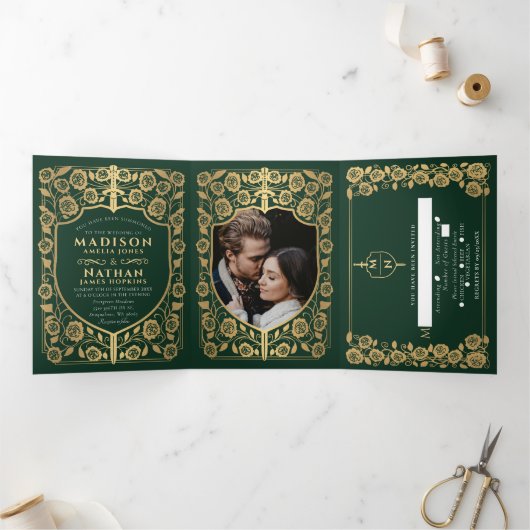 Royal Wedding Dreifach Gefaltete Einladung (Innenseite)