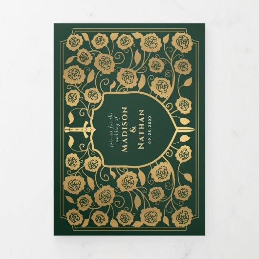 Royal Wedding Dreifach Gefaltete Einladung (Cover)