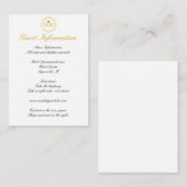 Royal Wedding Gold Script Guest Information Begleitkarte (Vorne/Hinten)