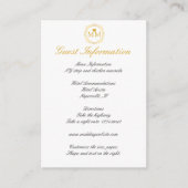 Royal Wedding Gold Script Guest Information Begleitkarte (Vorderseite)