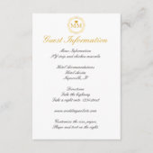 Royal Wedding Gold Script Guest Information Begleitkarte (Vorderseite)