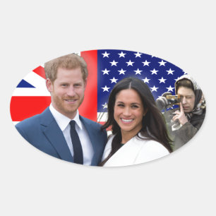 Royal Wedding Harry und Meghan Secret Admirer Ovaler Aufkleber