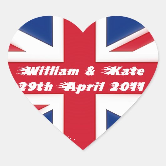 Royal Wedding - Kate & William Herz-Aufkleber (Vorderseite)