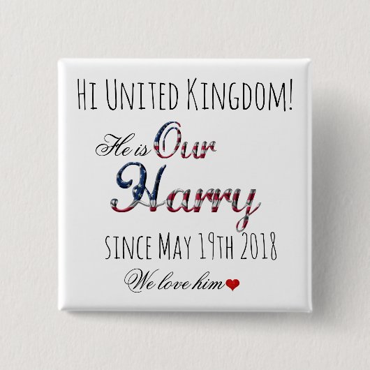 Royal Wedding Meghan Markle Prince Harry 19. Mai Button (Vorderseite)