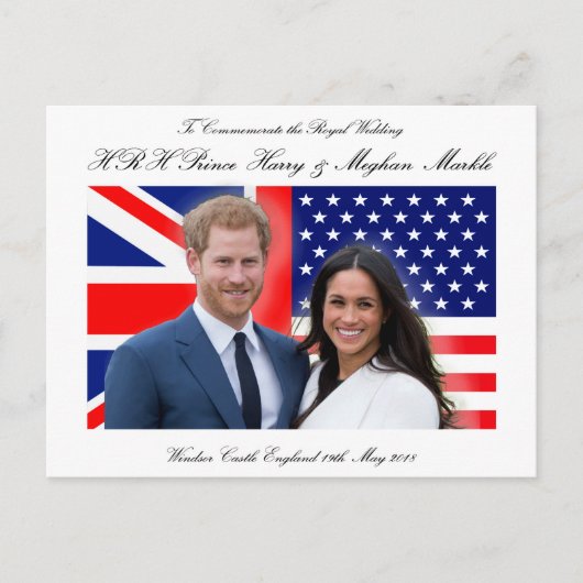 Royal Wedding Prince Harry und Meghan Markle Postkarte (Vorderseite)