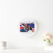 Royal Wedding Prince Harry und Meghan Markle Runde Wanduhr (Zuhause)