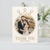 Royal Wedding Ring Dankeschön Card mit Foto Dankeskarte (Stehend Vorderseite)