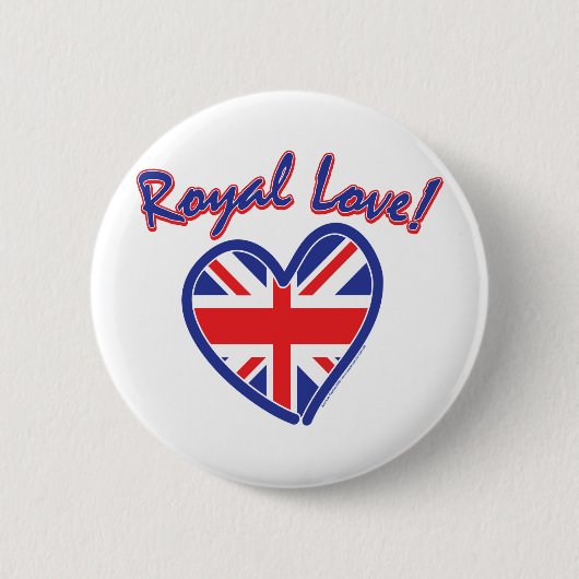 Royal Wedding, Royal Liebe, Union Jack Heart Button (Vorderseite)