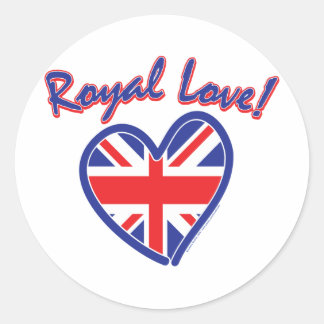 Royal Wedding, Royal Liebe, Union Jack Heart Runder Aufkleber